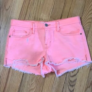 Abercrombie & Fitch coral jean shorts